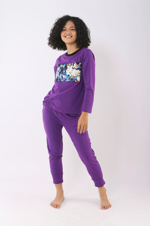 Bộ tay dài cơ bản 2 trong 1 tím